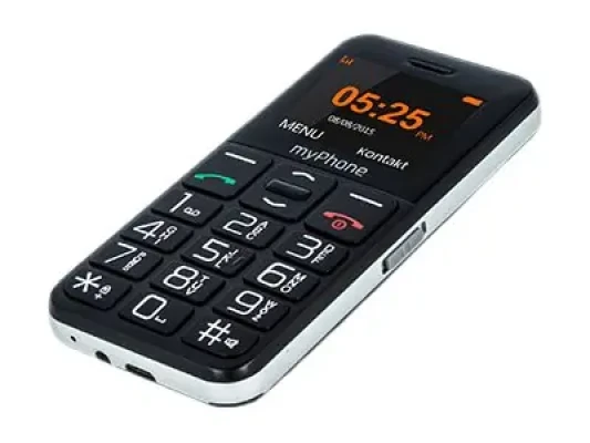 myPhone Halo Easy  |  Black  |  1.77 "  |  TFT  |  24 MB  |  32 MB  |  Single SIM  |  Bluetooth  |  Main camera resolution 0.3 MP  |  1000 mAh