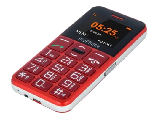 myPhone  |  Halo Easy  |  Red  |  1.77 "  |  TFT  |  24 MB  |  32 MB  |  Single SIM  |  Bluetooth  |  Main camera resolution 0.3 MP  |  1000 mAh