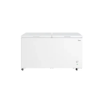 Midea Freezer  |  MDRC698FEE01  |  Energy efficiency class E  |  Chest  |  Free standing  |  Height 83 cm  |  Total net capacity 508 L  |  White