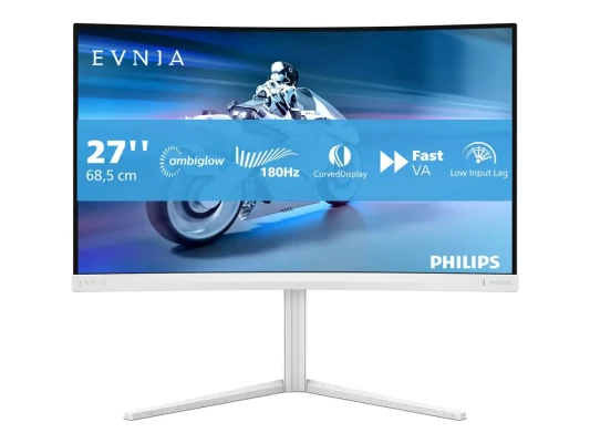 Philips  |  27M2C5201L / 00  |  27 "  |  VA  |  16:9  |  180 Гц  |  1 мс  |  1920 x 1080 пикселей  |  300 кд / м²  |  Количество HDMI портов 2  |  Белый