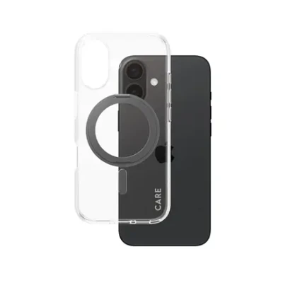 CARE Feature Case  |  Back cover  |  Apple  |  iPhone 16  |  Recycled plastic  |  Transparent  |  MagSafe