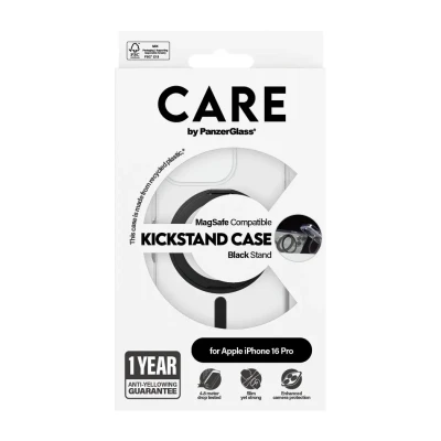 CARE Feature Case  |  Back cover  |  Apple  |  iPhone 16 Pro  |  Recycled plastic  |  Transparent  |  MagSafe