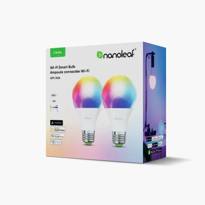 Nanoleaf Essentials Smart A60 Bulb Matter WiFi 900Lm 2700-6500K, 2pcs pack  |  E27  |  9 W  |  RGBCW
