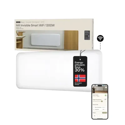 Mill Invisible Smart WiFi Heater  |  PA1300WIFI4  |  Panel Heater  |  1300 W  |  Suitable for rooms up to 15-19 m²  |  White  |  IPX4