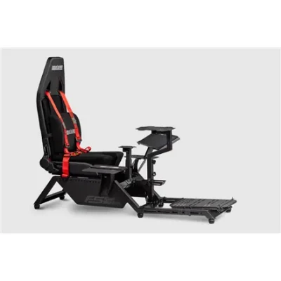 Next Level Racing  |  Lidojumu simulatora kokpits  |  Melns un sarkans