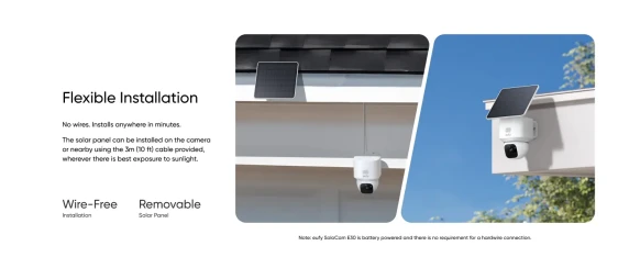 Anker Eufy  |  Security Camera with Solar Panel  |  SoloCam E30  |  F / 1.6  |  IP65  |  Micro SD, Max. 128GB