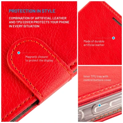 Fixed Opus  |  Book Case  |  Samsung  |  Galaxy A36 5G / A56 5G  |  Leather  |  Red