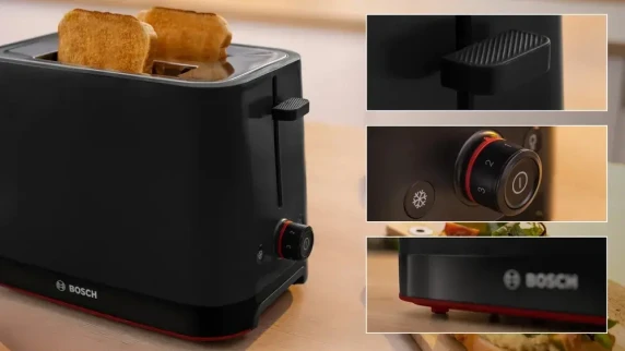 Bosch Compact Toaster  |  TAT3M123 MyMoment  |  Power 950 W  |  Number of slots 2  |  Housing material Plastic  |  Black