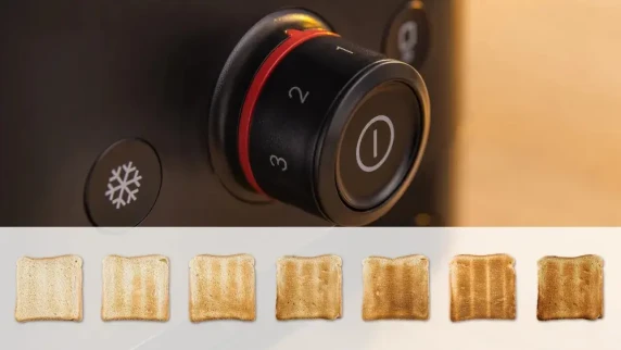 Bosch Compact Toaster  |  TAT3M123 MyMoment  |  Power 950 W  |  Number of slots 2  |  Housing material Plastic  |  Black