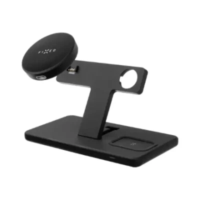 Fixed  |  MagPowerstation 3-in-1 wireless charging stand with MagSafe mount support  |  FIXMPOS-BK  |  Black