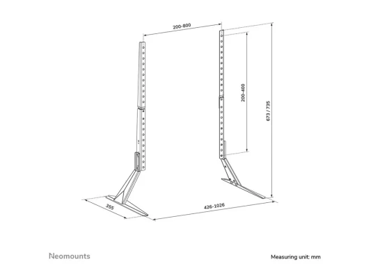 Neomounts Desk Mount  |  DS45-430BL19 TV stand  |  Adjustable Height  |  23-75 "  |  Maximum weight (capacity) 40 kg  |  Black
