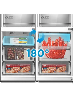Midea Refrigerator  |  MDRB548MME46  |  Energy efficiency class E  |  Free standing  |  Combi  |  Height 186 cm  |  No Frost system  |  Fridge net capacity 271 L  |  Freezer net capacity 130 L  |  35 dB  |  Grey