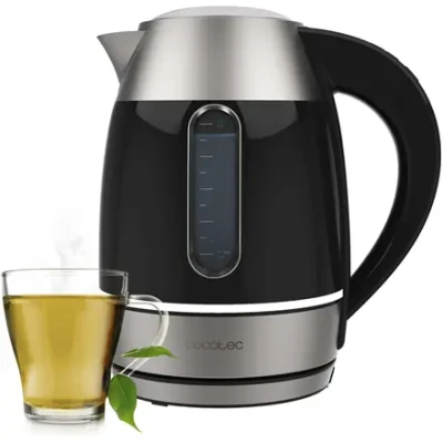 Cecotec Kettle  |  Thermosense 400 VisionLight  |  Electric  |  2200 W  |  1.7 L  |  Stainless steel  |  360° rotational base  |  Black / Stainless steel