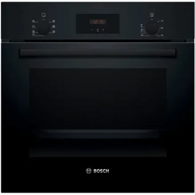 Bosch Oven  |  HBF133BA1  |  66 L  |  Electric  |  EcoClean  |  Knobs  |  Height 59.5 cm  |  Width 59.4 cm  |  Black