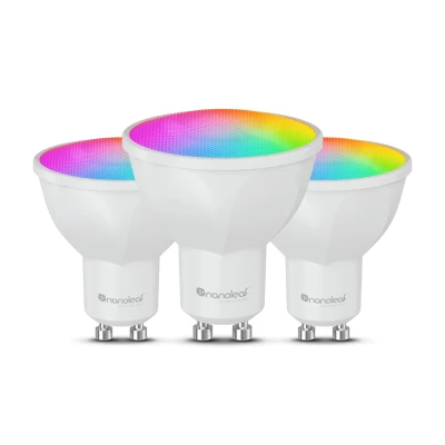 Умная лампочка Nanoleaf Essentials Matter Wi-Fi GU10 RGBCW 3шт в упаковке  |  Умная лампочка Nanoleaf Essentials Matter Wi-Fi, 3шт  |  GU10  |  RGBCW