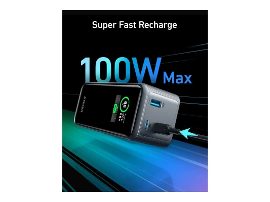 Anker Power Bank, 200 W  |  Prime  |  20000 mAh  |  Melns