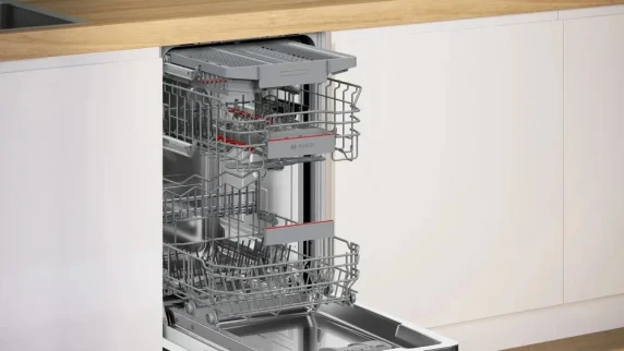 Bosch Dishwasher  |  SPT4EMX17E  |  Built-in  |  Width 45 cm  |  Number of place settings 10  |  Number of programs 6  |  Energy efficiency class B  |  Display  |  White