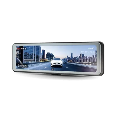 Mio MiVue R860WD, Dash Cam  |  GPS  |  Wi-Fi  |  Front and rear cams synchronized for recording with an unobstructed view; 11.26" IPS anti-glare touchscreen; Upgrade to the STARVIS 2 technology for clear details; Integrated high speed Wi-Fi – Quick pairin