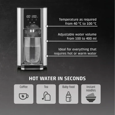 Caso Turbo hot water dispenser  |  HW 620  |  Water Dispenser  |  2600 W  |  2.5 L  |  Plastic / Stainless Steel  |  Black / Stainless Steel