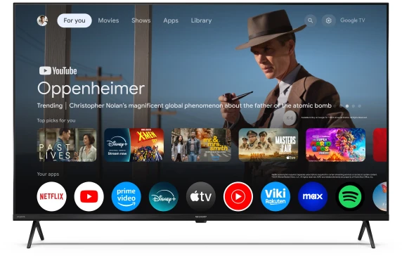 Sharp  |  43HP5265E  |  43  |  Smart TV  |  Google TV  |  HD  |  Black