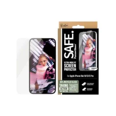 PanzerGlass ekrāna aizsargs  |  Apple  |  iPhone 16e / 14 / 13 / 13 Pro  |  Stikls  |  Caurspīdīgs  |  Ultra-plaša saderība ar izlīdzinātāju