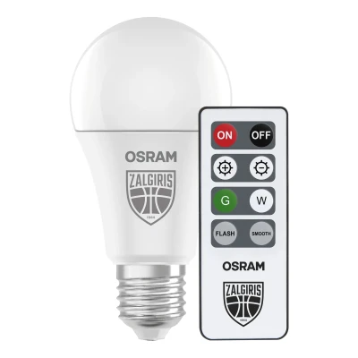 Osram Žalgiris Edition E27 1055lm LED Lamp with Remote  |  E27  |  9.5 W  |  2700K warm white, green