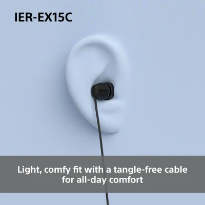 Sony Austiņas  |  IER‑EX15C  |  Vadu  |  Iekšējā  |  Mikrofons  |  Balta