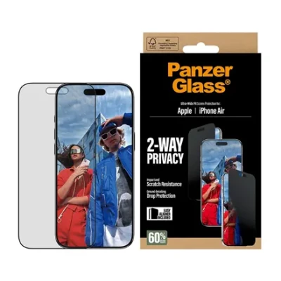 PanzerGlass ekrāna aizsargplēve  |  Apple  |  iPhone Air  |  Stikls  |  Caurspīdīgs  |  Ultra-plaša piemērošana ar EasyAligner