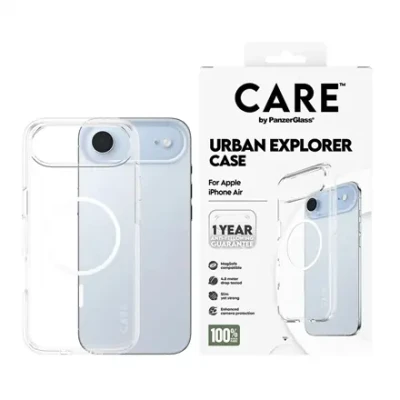 PanzerGlass Back cover  |  Apple  |  iPhone Air  |  Recycled plastic  |  Transparent  |  Urban Explorer w. White MagSafe