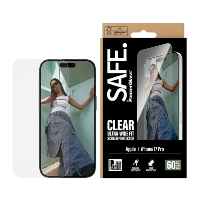 PanzerGlass Screen protector  |  Apple  |  iPhone 17 Pro  |  Transparent  |  Ultra-Wide Fit w. EasyAligner