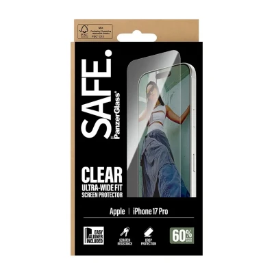 PanzerGlass Screen protector  |  Apple  |  iPhone 17 Pro  |  Transparent  |  Ultra-Wide Fit w. EasyAligner