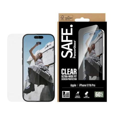 PanzerGlass Screen protector  |  Apple  |  iPhone 16 Pro / iPhone 17  |  Transparent  |  Ultra-Wide Fit w. EasyAligner
