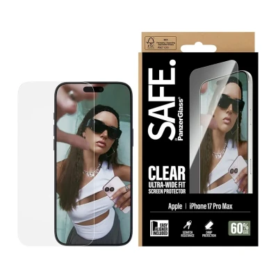 PanzerGlass Screen protector  |  Apple  |  iPhone 17 Pro Max  |  Transparent  |  Ultra-Wide Fit w. EasyAligner