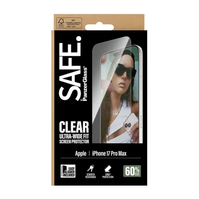 PanzerGlass Screen protector  |  Apple  |  iPhone 17 Pro Max  |  Transparent  |  Ultra-Wide Fit w. EasyAligner
