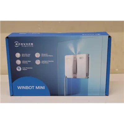 SALE OUT. Ecovacs Window cleaning robot WINBOT MINI, Auto-Spray, Steady climbing system, WIN-SLAM 3.0, Grey  |  Ecovacs Windows Cleaner Robot  |  WINBOT MINI GREY  |  Corded  |  Grey  |  DAMAGED PACKAGING, USED, DIRTY, MISSING LIQUID BOTTLE