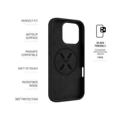 Fixed Back cover  |  Apple  |  iPhone 17 Pro Max  |  Liquid silicon  |  Black  |  MagFlow