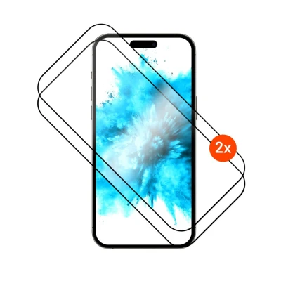 Fiksēts ekrāna aizsargplēve  |  Apple  |  iPhone 17  |  Temperēts stikls  |  Melns  |  Pilns pārklājums 2.5D