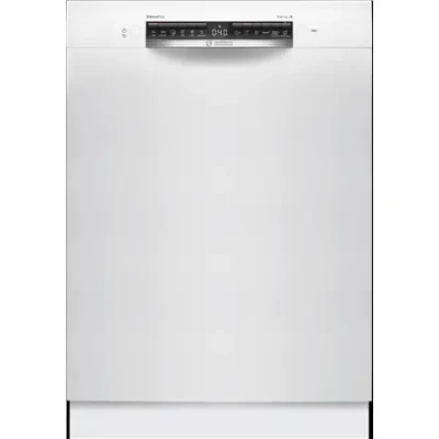 Bosch Dishwasher  |  SMU4HMW02S  |  Built-in  |  Width 60 cm  |  Number of place settings 14  |  Number of programs 6  |  Energy efficiency class D  |  Display  |  AquaStop function  |  White