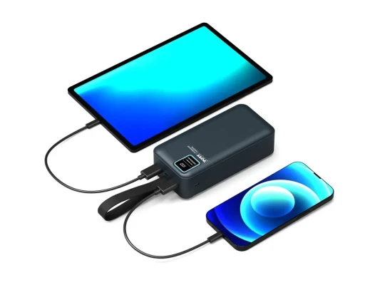 PORT CONNECT External USB-C battery integrated lamp  |  30000 mAh  |  Blue