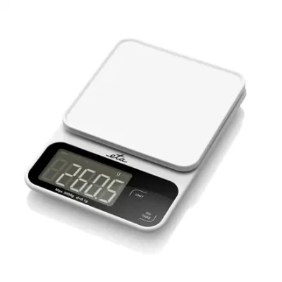 ETA Kitchen Scale  |  Popi 677090000  |  Maximum weight (capacity) 5 kg  |  Graduation 1 g  |  Display type LCD  |  White