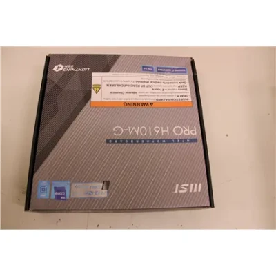 SALE OUT. MSI PRO H610M-G  |  MSI PRO H610M-G  |  Processor family Intel  |  Processor socket LGA1700  |  DDR5  |  Supported hard disk drive interfaces SATA, M.2  |  Number of SATA connectors 4  |  DAMAGED PACKAGING