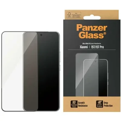 Защитное стекло PanzerGlass для Xiaomi 15T / 15T Pro  |  Ультра-широкая посадка  |  PanzerGlass