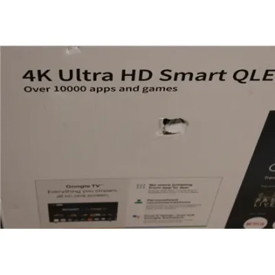 SALE OUT. Sharp 50HP6265E 50" (126cm) QLED 4K Ultra HD Google TV, Dolby Vision, Dolby Atmos, Central Stand  |  Sharp 50HP6265E  |  50  |  Smart TV  |  Google TV  |  UHD  |  Black  |  DAMAGED PACKAGING