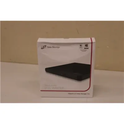 H.L Data Storage Ultra Slim Portable DVD-Writer  |  GP57EB40  |  Interface USB 2.0  |  DVD±R / RW  |  CD read speed 24 x  |  CD write speed 24 x  |  Black  |  DAMAGED PACKAGING  |  Desktop / Notebook