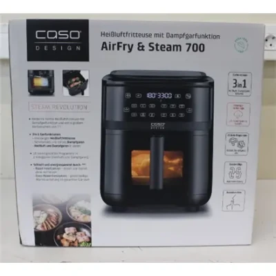 РАСПРОДАЖА. Caso  |  Воздушная фритюрница с функцией пара  |  Steam and AirFry 700  |  Мощность 1700 W  |  Вместимость 7 L  |  Черный  |  ДЕМО