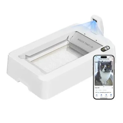 PETKIT Purobot Crystal Duo ar kameru pašattīroša kaķu tualešu kaste  |  Balta