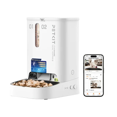 PETKIT YumShare Dual-hopper 2 Automatic Feeder with Camera  |  Capacity 5 L  |  Material ABS, 304 stainless steel  |  White