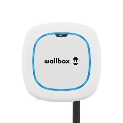 Wallbox elektriskā transportlīdzekļa uzlāde  |  Pulsar Max  |  22 kW  |  Wi-Fi, Bluetooth  |  5 m  |  Balts