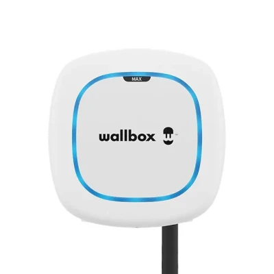 Wallbox elektriskā transportlīdzekļa uzlāde  |  Pulsar Max  |  22 kW  |  Wi-Fi, Bluetooth  |  5 m  |  Balts