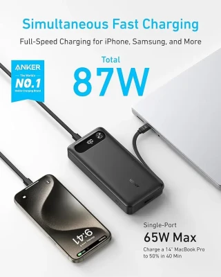 Anker Power Bank 65W  |  A1383H11  |  20000 mAh  |  Black
